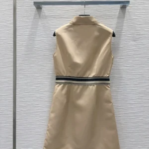 2025 Spring/Summer New Women's Fashion Letter Embroidered Collar Sleeveless Dress with Waist cinching and slimming temperament A