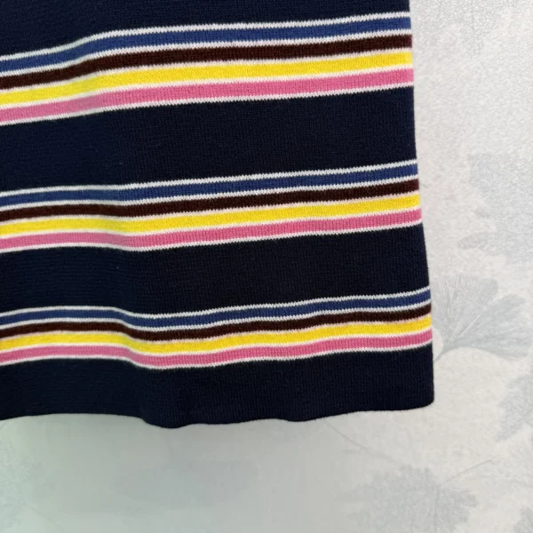 2025 Spring New Striped Round Strap Dress for Women, Tailored and Slimming Knitted Skirt 9 - Image 3
