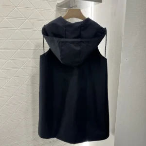 Chic Lapel Hood Utility Dress - Multi-Pocket Vest Design, Stretch Cotton Blend for Women Streetwear/Daily Commute