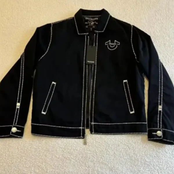 TRUE Retro Y2k Denim Jacket America Streetwear Trend Brand Letter Embroidery Motorcycle Zip Up Jacket Thickening Men Clothing - Image 3