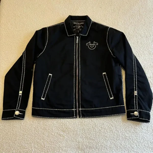 TRUE Retro Y2k Denim Jacket America Streetwear Trend Brand Letter Embroidery Motorcycle Zip Up Jacket Thickening Men Clothing - Image 2
