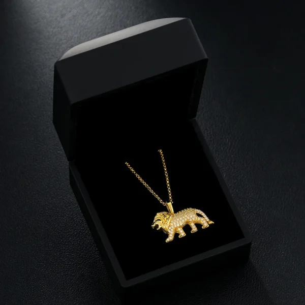 925 Sterling Silver Lion Animal Pendant Necklace Micro Pave D Color Moissanite Luxury Hip Hop Jewelry For Women Men Dropshipping - Image 5