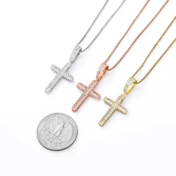 TOPGRILLZ 925 Sterling Silver Iced Zircon Cross Pendant Fashion Hip Hop Jewelry For Women - Image 5