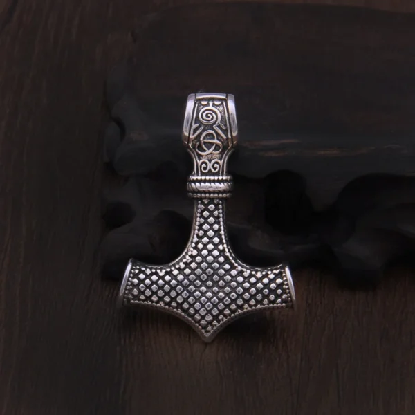 Real 925 Sterling Silver Thor Hammer Mjolnir choker Viking Amulet Scandinavian pendant necklace Norse Men Jewelry - Image 3
