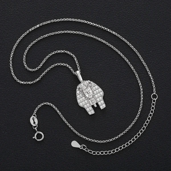 Hip Hop Ancient Egyptian Moissanite Pendant Necklace Chain Punk King Tutan Pharaoh Men's Hip Hop Bling Necklaces Rock Party Gift - Image 3
