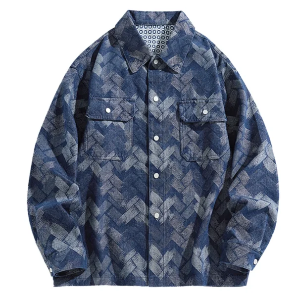 Men‘S Denim Jacket Cowboy Retro Cotton Denim Coat Spring Loose Fit Jeans Jacket Outerwear Vintage Oversize Harajuku Denim Coat