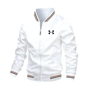 Spring new high-end fashion men's thin casual coat, outdoor sports, bicycle travel, baseball pilot, windproof round neck jacket