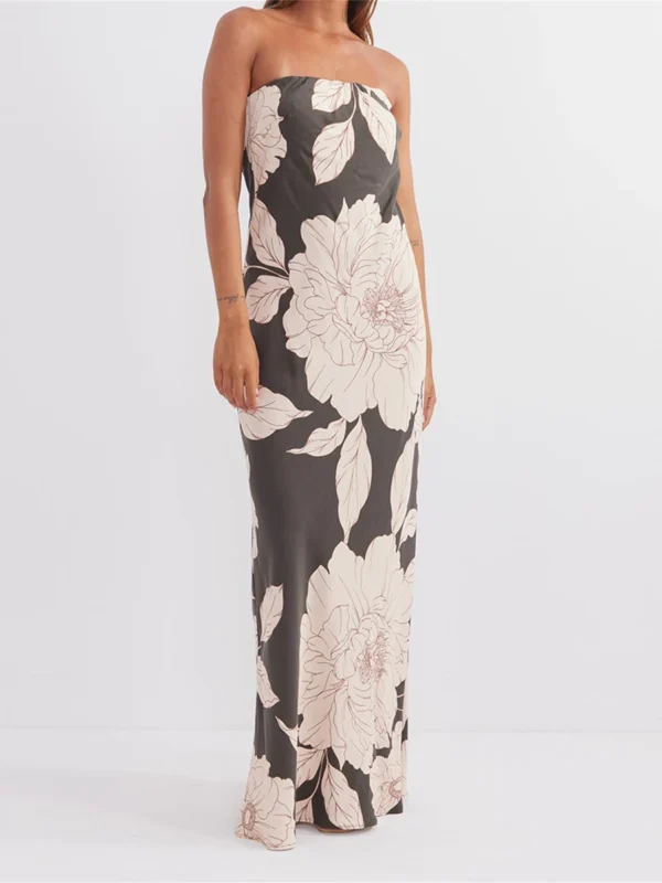Elegant Off-Shoulder Maxi Dress with Ruffle Detail and Matching Belt for Women Perfect for Summer Parties and Events