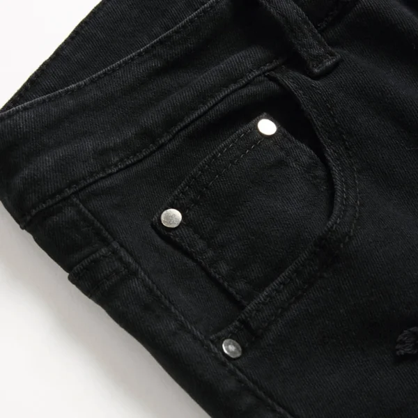 Men's Summer Thin Baggy Jeans White Black Stretch Ripped Jeans Men Straight-Leg Denim Trousers Y2k Versatile Youthful Streetwear - Image 2
