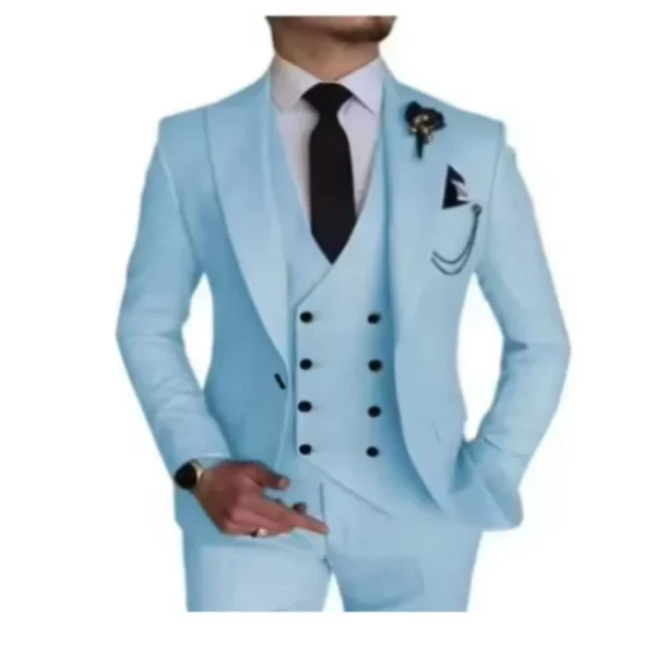 Luxury Men's Suit Customized Single Button Business Suit 3-piece Jacket Vest Pants Wedding Groom Tuxedo Elegant High Quality - Image 3