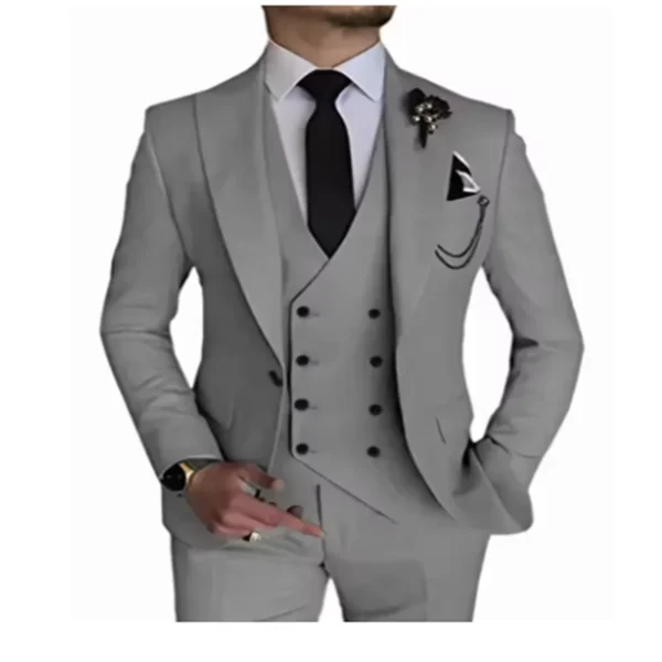 Luxury Men's Suit Customized Single Button Business Suit 3-piece Jacket Vest Pants Wedding Groom Tuxedo Elegant High Quality - Image 5