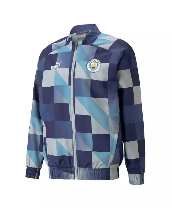 Puma | Men's Navy, Gray Manchester City 2022/23 Pre-Match Full-Zip Jacket - Image 2