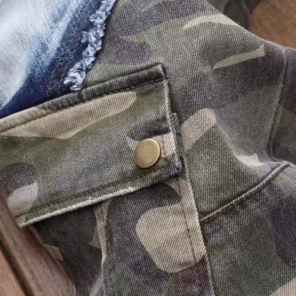 2025 Men's Jeans Vintage Distressed Camouflage Ripped PatchworkJeans Luxury Designer Slim Skinny Jeans Casual Denim Pants Men - Image 4