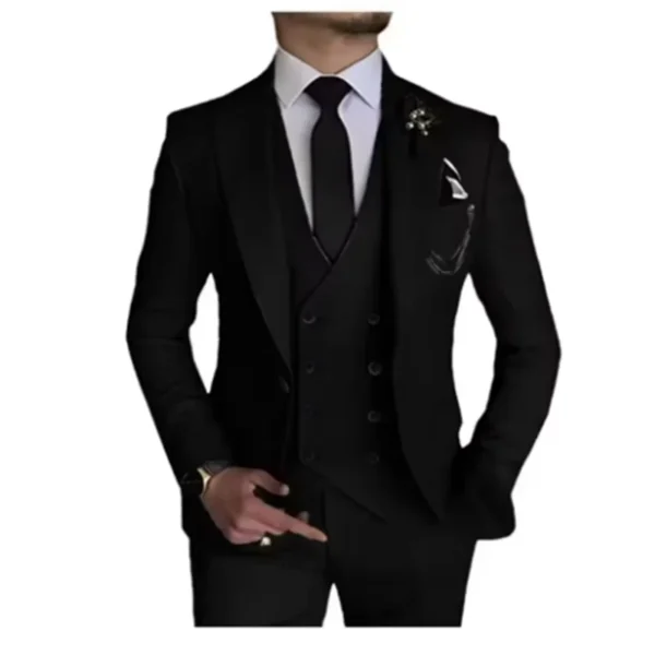 Luxury Men's Suit Customized Single Button Business Suit 3-piece Jacket Vest Pants Wedding Groom Tuxedo Elegant High Quality - Image 2