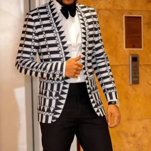 Blazer for Men Notched Jacket Casual Business Jackets Sports Coats Slim Fit Plus Size Blazer