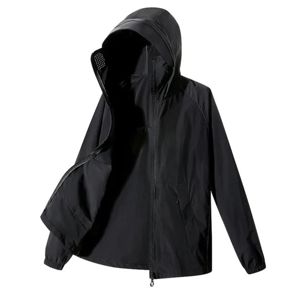Summer Full Zip Up Sun Protection Hoodie Jacket Long Sleeve Lightweight UV Shirts for Men Hiking Fishing Outdoor Streetwear - Image 5