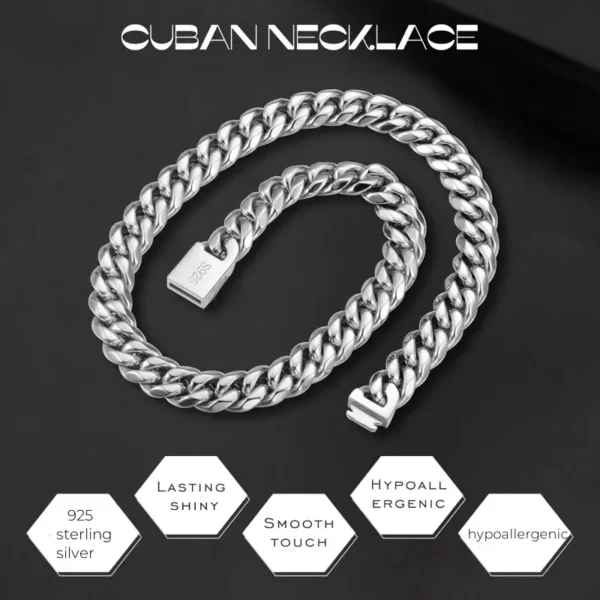 Trendy men's hip hop necklace 925 Sterling Silver Necklace For Men's women Classic 6MM Chain Luxury Jewelry Wedding Gifts - Image 2
