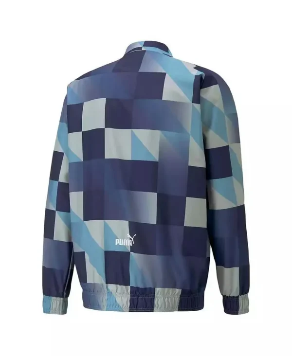 Puma | Men's Navy, Gray Manchester City 2022/23 Pre-Match Full-Zip Jacket - Image 3