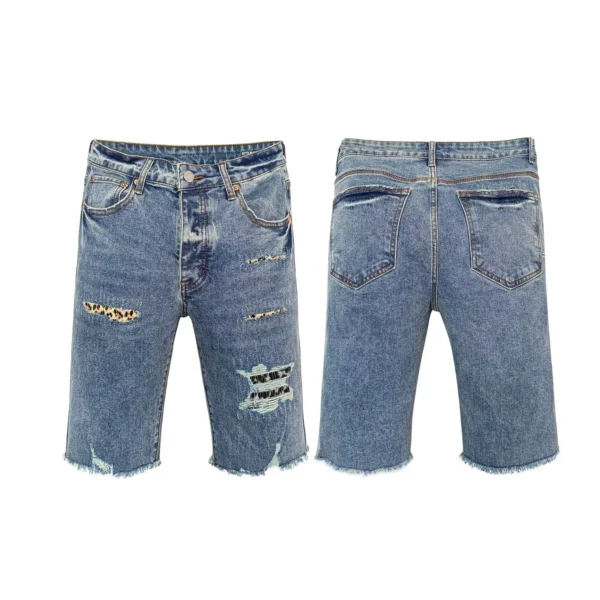 Trend Daily Casual Elastic Tight Purples Denim Shorts Summer Simple Hip-hop Youth Vitality Neutral Jeans