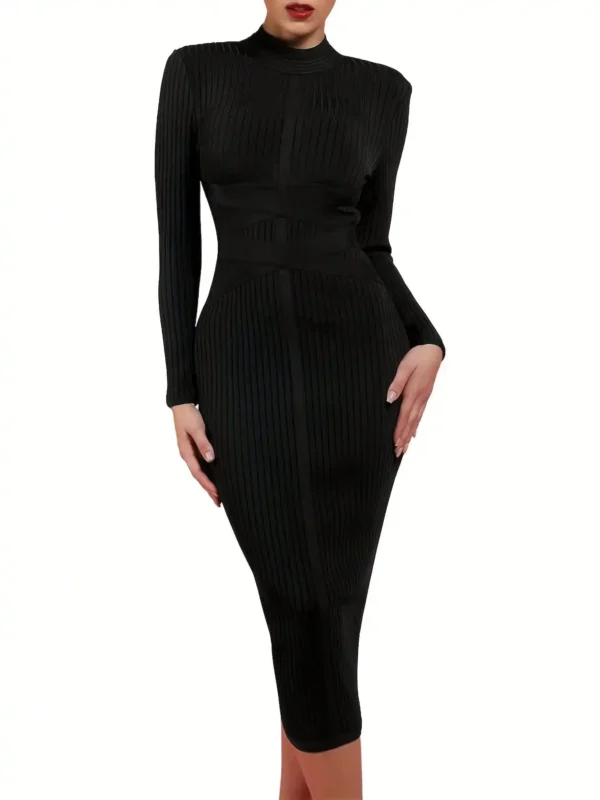 Bandage Dress Black Bodycon Dress Evening Party Elegant Sexy One Shoulder Birthday Club Outfit 2022 Summer New Arrival - Image 4