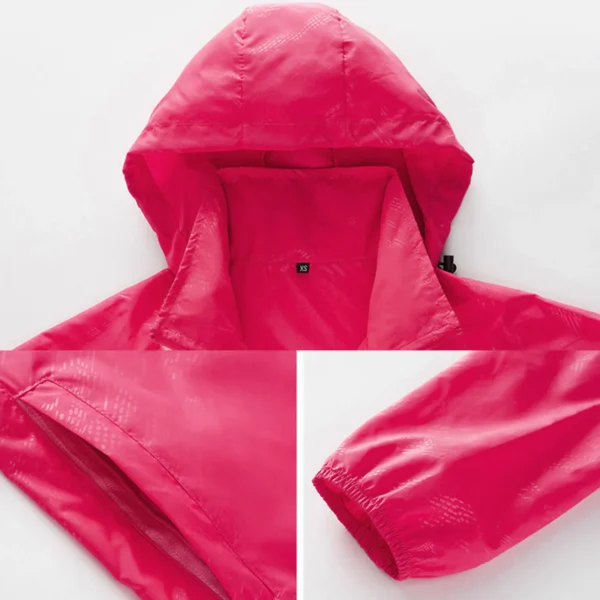 Women's Solid Color Packable Rain Jackets Sun Protection Windproof Raincoat With Hood Outdoor Rain Gear Travel Hiking Cycling - Image 4