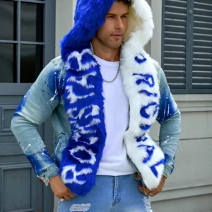 Men's fashion stretch jacket, full strip printing, fashion wash, has a very fashionable design-RSM-DEMNAJKTPAINT-ROBL-ML