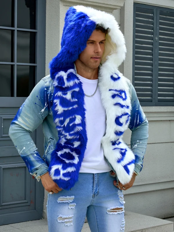 Men's fashion stretch jacket, full strip printing, fashion wash, has a very fashionable design-RSM-DEMNAJKTPAINT-ROBL-ML