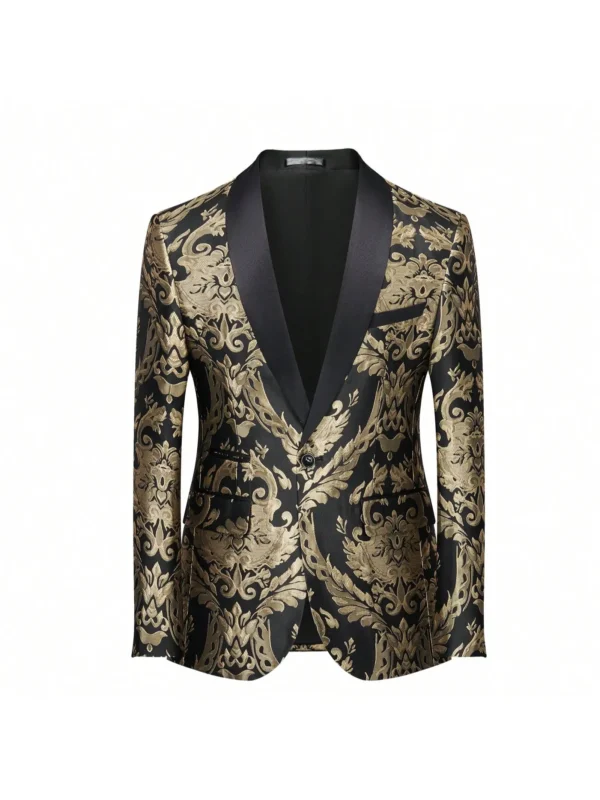 Men's Sport Coats & Blazers Shawl Lapel One Button Slim Fit Long Sleeve Jacket Tuxedo Party Dinner Wedding Blazer - Image 3