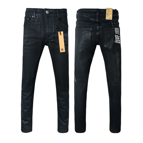 KSUBI Cross Jeans Men fashion Trend wash Light Blue letter print Hole Patch Low Rise Elastic Skinny Pants Ripped Frayed Jeans