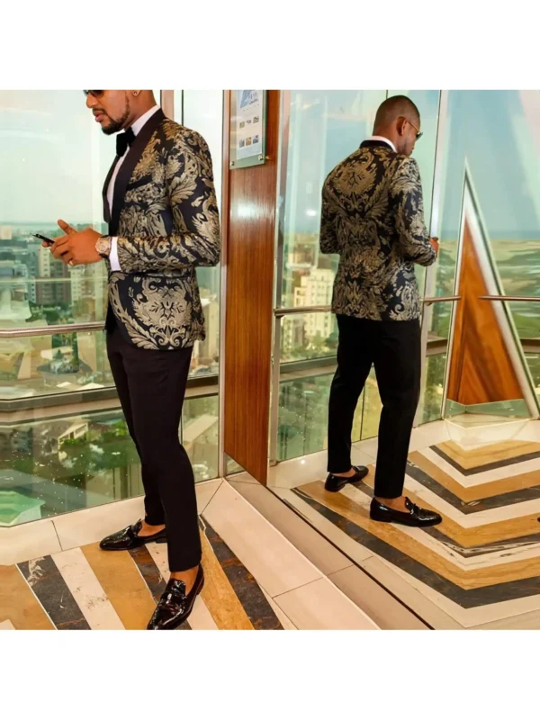 Men's Sport Coats & Blazers Shawl Lapel One Button Slim Fit Long Sleeve Jacket Tuxedo Party Dinner Wedding Blazer - Image 2