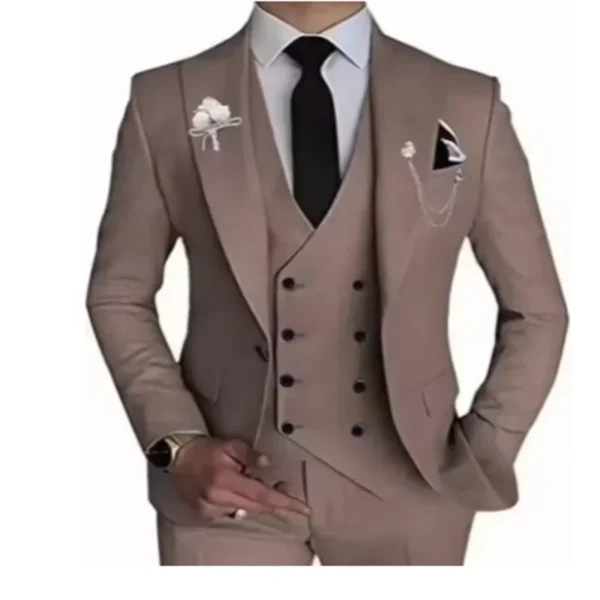Luxury Men's Suit Customized Single Button Business Suit 3-piece Jacket Vest Pants Wedding Groom Tuxedo Elegant High Quality - Image 4
