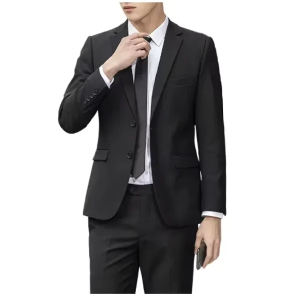 High-quality Professional Business Suit (suit + Trousers) New Men's Fashion Wedding Handsome Solid Color Casual Two-piece Set - Image 5