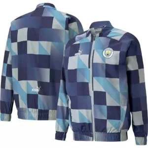 Puma | Men's Navy, Gray Manchester City 2022/23 Pre-Match Full-Zip Jacket