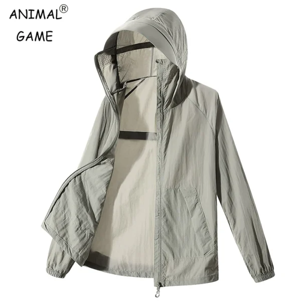 Summer Full Zip Up Sun Protection Hoodie Jacket Long Sleeve Lightweight UV Shirts for Men Hiking Fishing Outdoor Streetwear