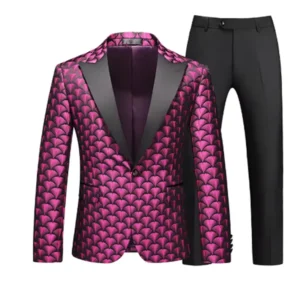 2025 High quality men plus size (suit + trousers) Fashion and handsome wedding business casual one button two-piece set