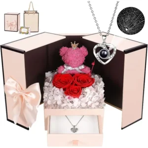 Necklace Rose Gifts for Women Girlfriend Wife Mom Grandma Birthday Christmas Valentines Mothers Day Anniversary Wedding