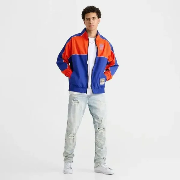 Mitchell and Ness | Men's Mitchell & Ness New York Knicks NBA Mesh Nylon Full-Zip Jacket - Image 2