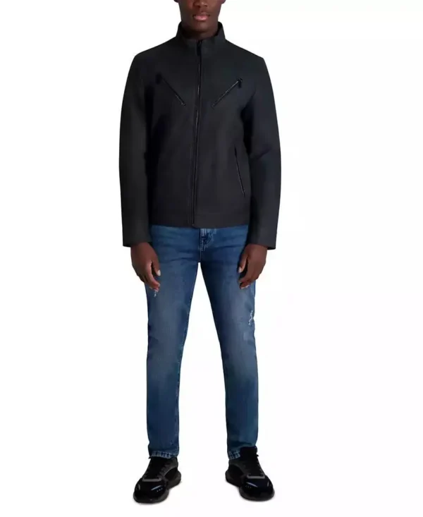 Karl Lagerfeld | Men's Faux-Leather Moto Jacket - Image 5