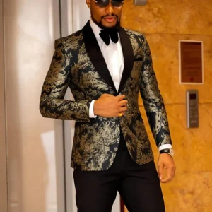 Men's Sport Coats & Blazers Shawl Lapel One Button Slim Fit Long Sleeve Jacket Tuxedo Party Dinner Wedding Blazer