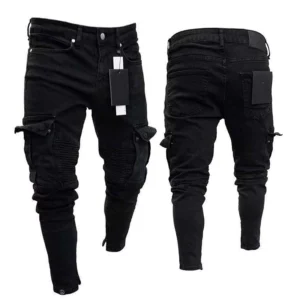 Men s Stylish Cargo Jeans with Fit Design and Multiple Pockets for Spring and Summer Streetwear Fashion