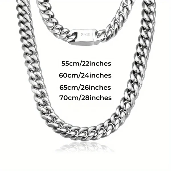 Trendy men's hip hop necklace 925 Sterling Silver Necklace For Men's women Classic 6MM Chain Luxury Jewelry Wedding Gifts - Image 5
