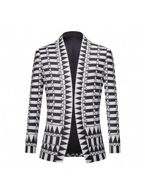 Blazer for Men Notched Jacket Casual Business Jackets Sports Coats Slim Fit Plus Size Blazer - Image 2