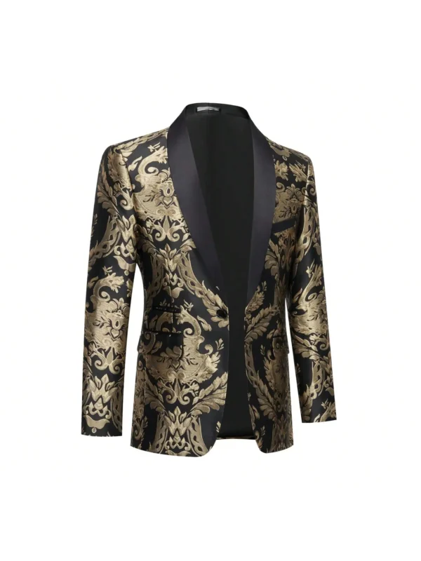 Men's Sport Coats & Blazers Shawl Lapel One Button Slim Fit Long Sleeve Jacket Tuxedo Party Dinner Wedding Blazer - Image 5