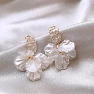Flower Earrings For Women Premium Flower Ruffled Earrings 1 Pair