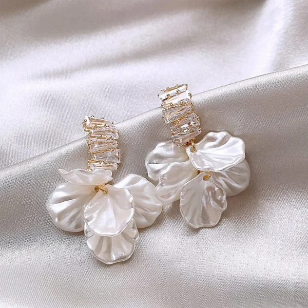 Flower Earrings For Women Premium Flower Ruffled Earrings 1 Pair
