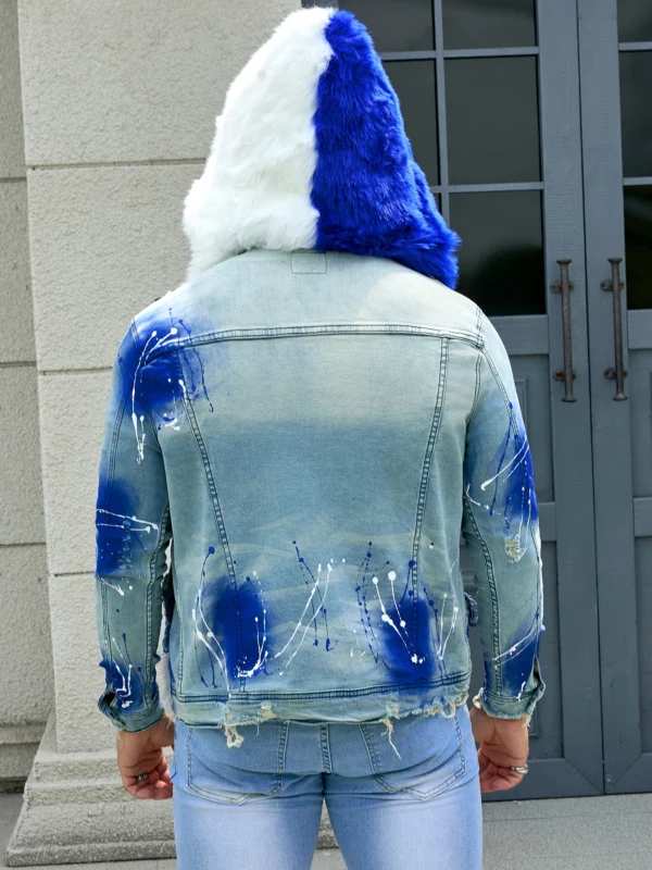 Men's fashion stretch jacket, full strip printing, fashion wash, has a very fashionable design-RSM-DEMNAJKTPAINT-ROBL-ML - Image 5