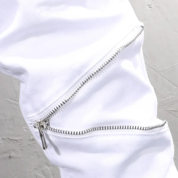 Street Fashion Men Jeans White Elastic Stretch Skinny Ripped Jeans Men Skull Designer Zipper Patched Hip Hop Punk Pants Hombre - Image 4
