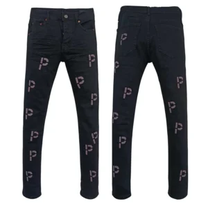 High Street Purples Retro Jeans Men's White Painted Denim Trousers Blue Jeans Hip Hop Style Couples Skinny Straight Pants