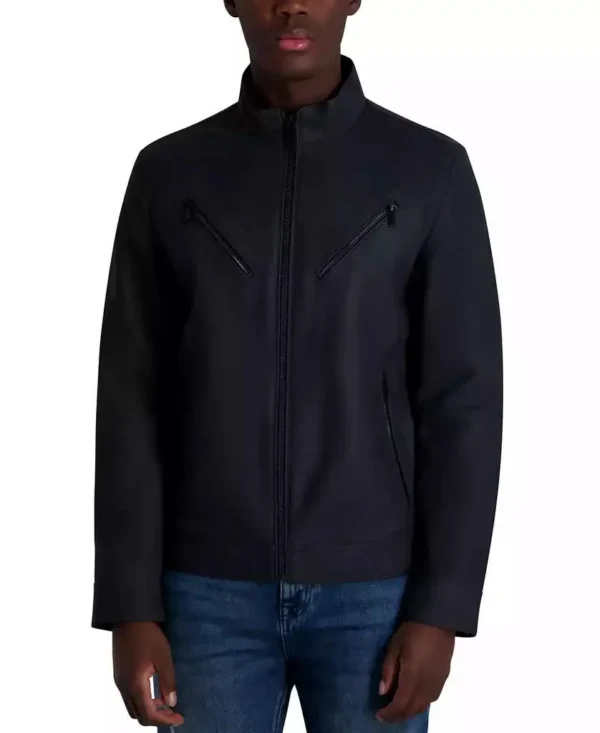 Karl Lagerfeld | Men's Faux-Leather Moto Jacket