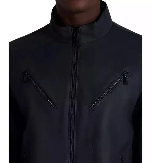 Karl Lagerfeld | Men's Faux-Leather Moto Jacket - Image 4